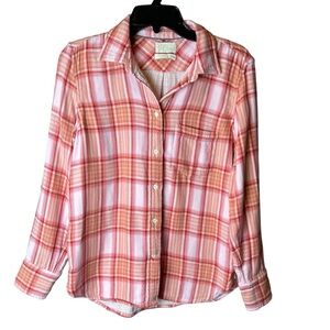 J Crew Classic-fit shirt in blush tartan Pink BD785 - Size 6